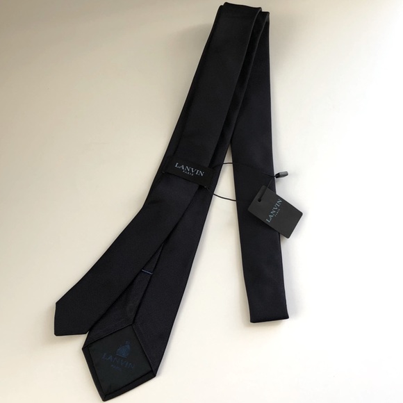 Lanvin Navy Blue Tie New - Picture 1 of 4